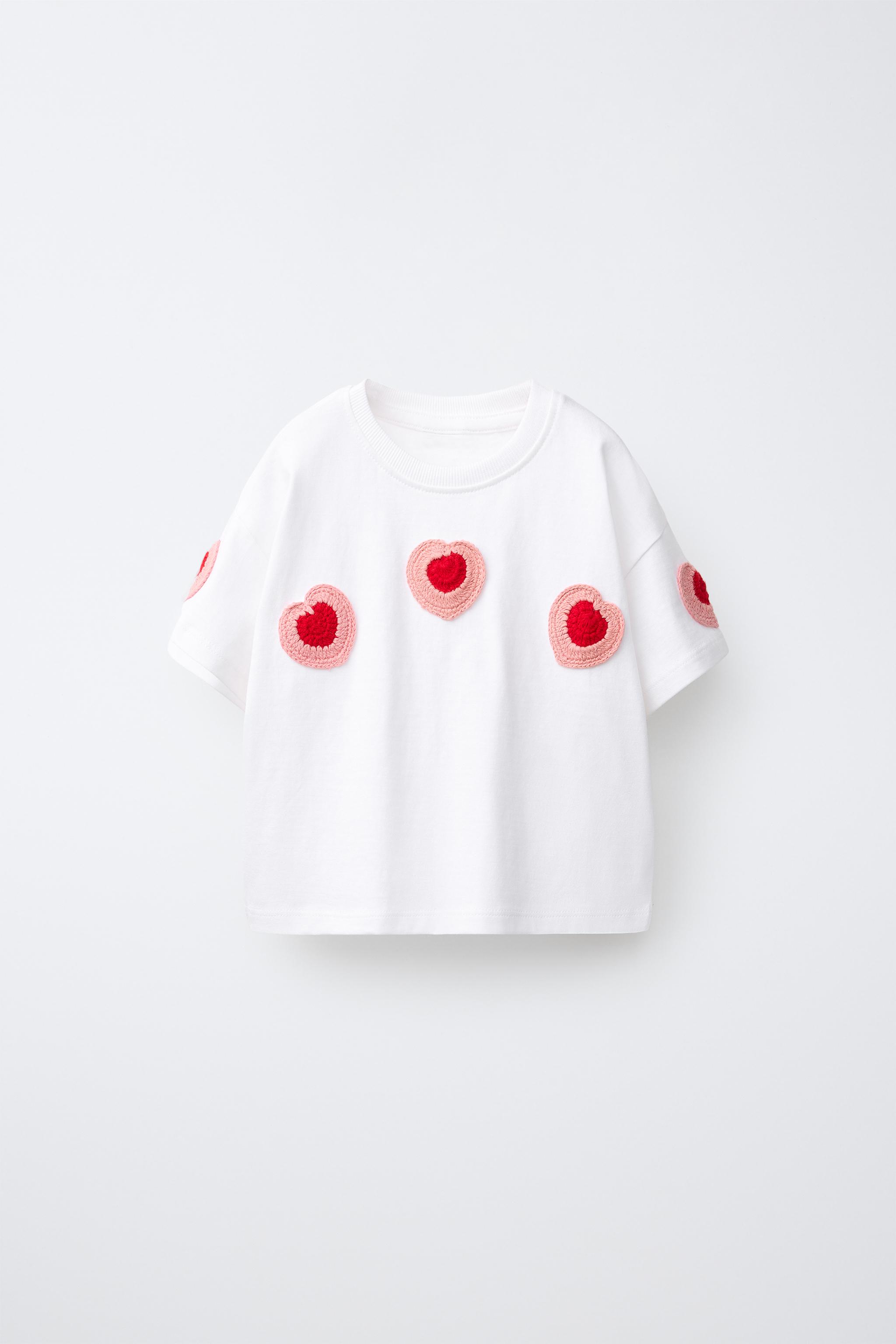 CROCHET FLOWER APPLIQUÉ T-SHIRT — White