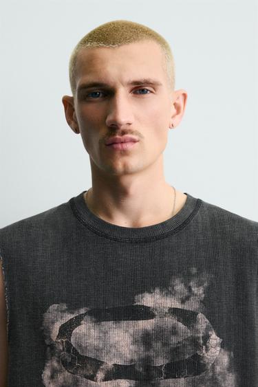 DÉBARDEUR EN MAILLE IMPRIMÉ - Noir de Zara - Image 4