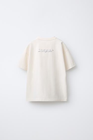 ÁO PHÔNG IN CHỮ - Màu kem từ Zara