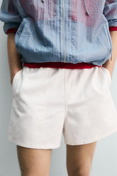 TEXTURED RELAXED FIT BERMUDA SHORTS - White by Zara - Image 4