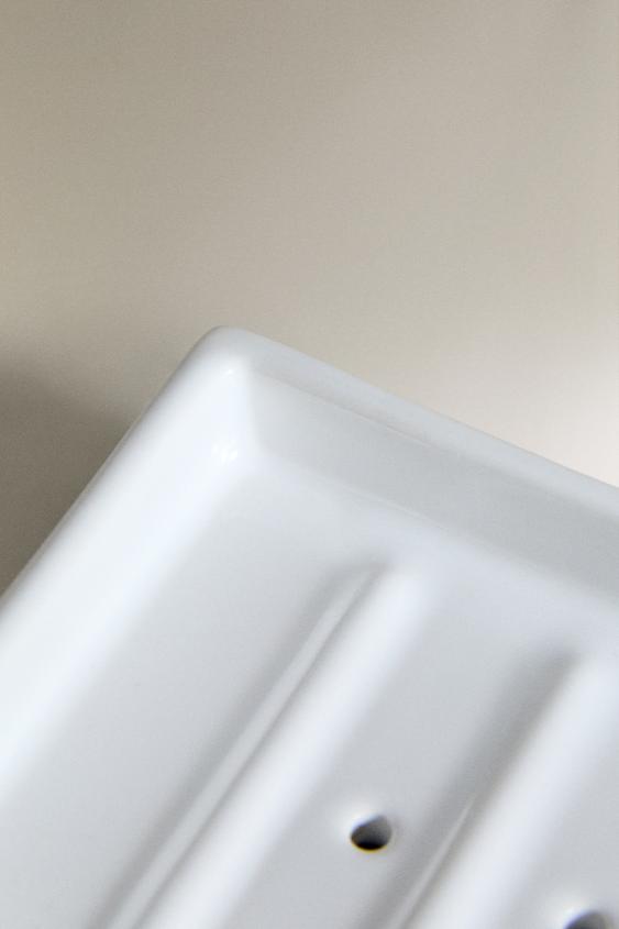 WHITE EARTHENWARE BATHROOM SOAP DISH - White by Zara - Image 4