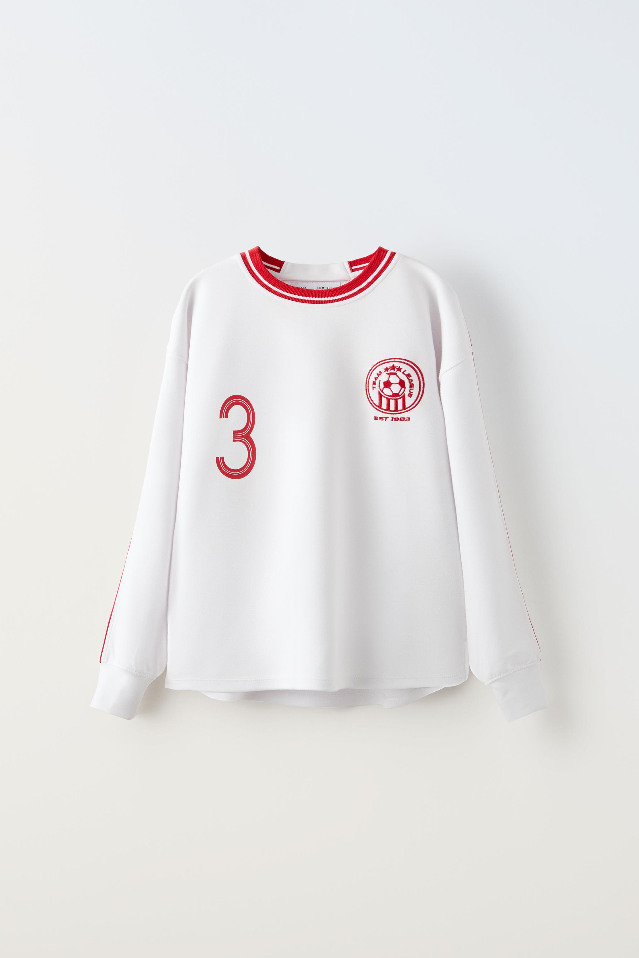 エンブロイダリーフットボール Tシャツ - ホワイト | ZARA Japan / 日本
