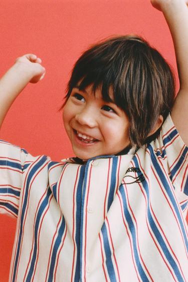 KOŠEĽA S VÝŠIVKOU RYBY A PRÚŽKAMI - krémová zn. Zara