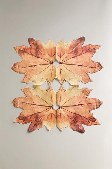 LOT SERVIETTES EN PAPIER FEUILLE (LOT DE 20) - Marron de Zara - Image 1
