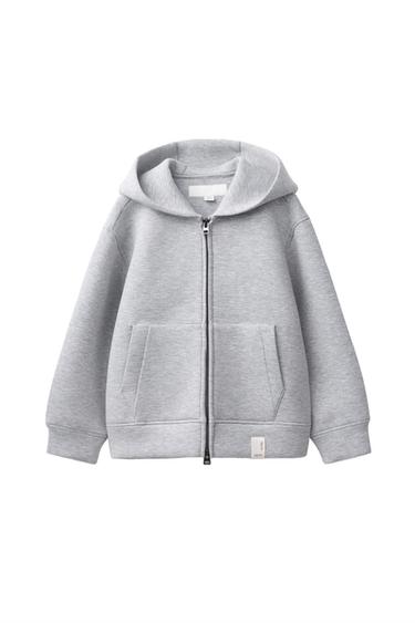 Zara NEOPRENE ZIP-UP HOODIE - Gray marl