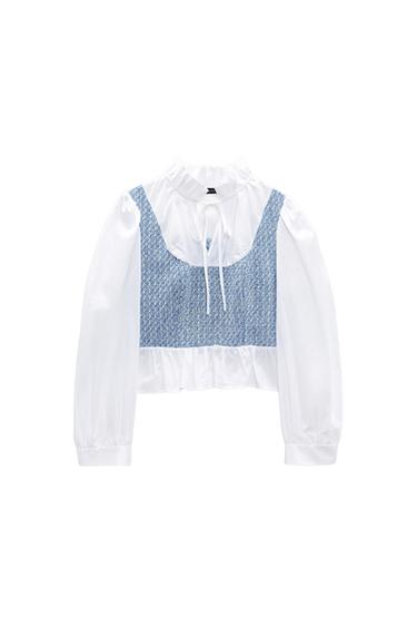 CONTRAST TEXTURED TOP