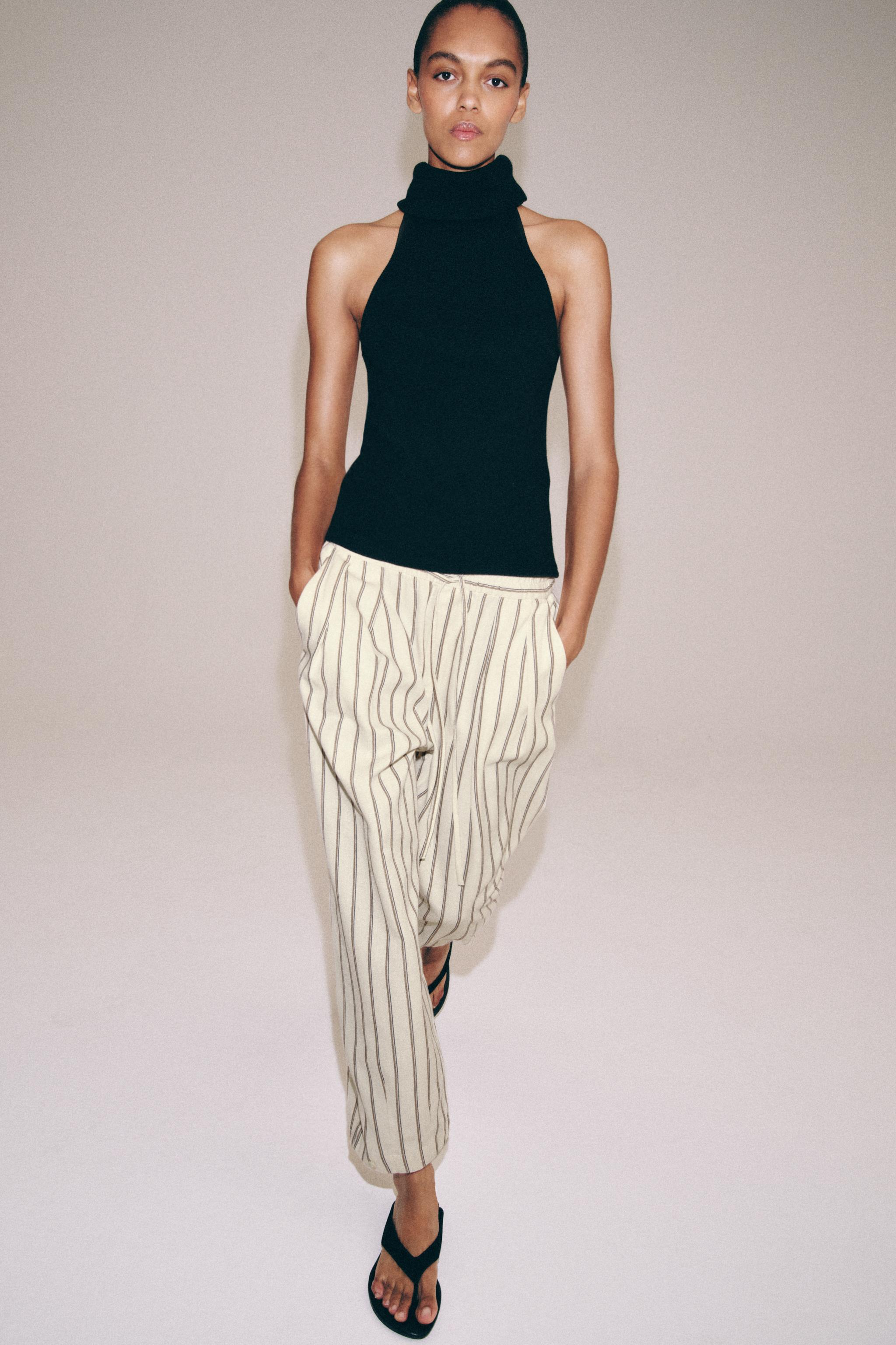 ZW COLLECTION STRIPED PAJAMA PANTS - Blue / White | ZARA United States