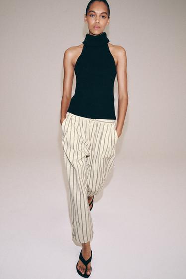 ZW COLLECTION STRIPED PYJAMA-STYLE TROUSERS - Stripes by Zara - Image 0