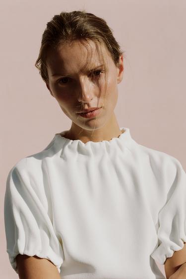 JUPE MINI EN MAILLE - Blanc de Zara - Image 3