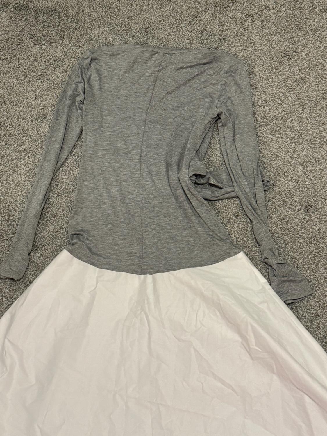 COMBINATION TIE-DETAIL MIDI DRESS - Image 2