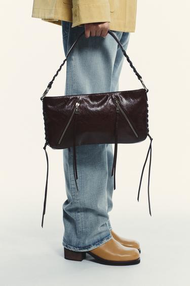 ZIPPED SHOULDER BAG - Chocolate by Zara - Image 1