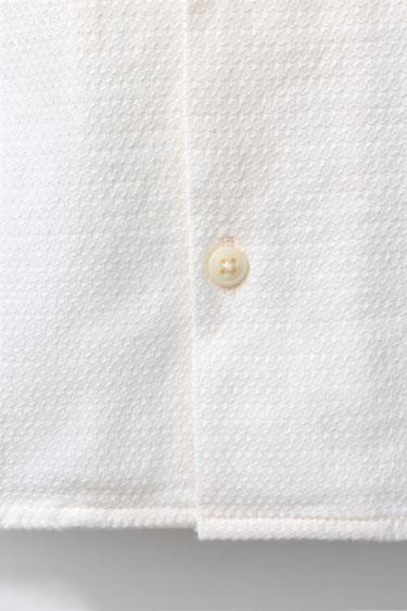 TEXTURED SHIRT WITH POCKET - Ecru by Zara - Image 3