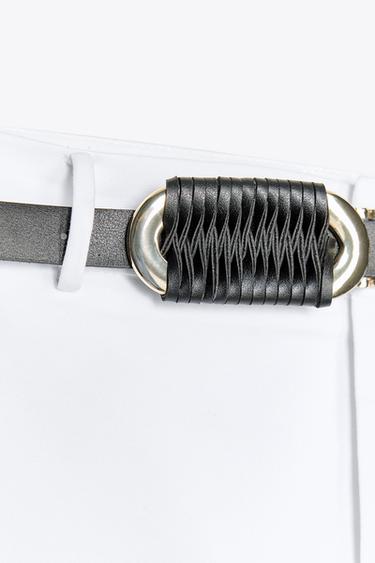 JUPE MIDI DROITE CEINTURE - Blanc de Zara - Image 7