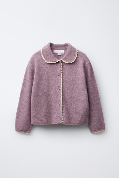 SPITZENPASPEL-STRICKJACKE - Flieder von Zara