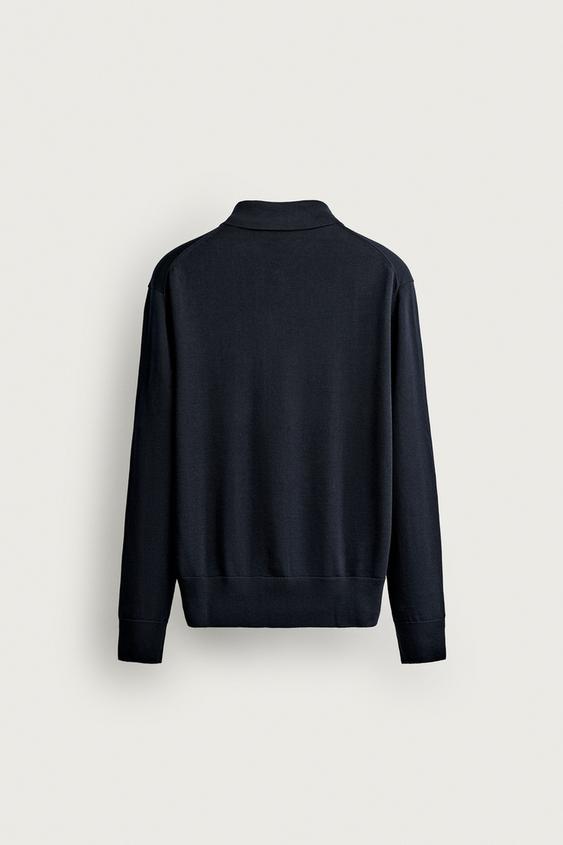 GILET REGULAR FIT COTON - Bleu marine de Zara - Image 7