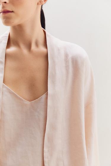 ROBE DE CHAMBRE EN LIN - Rose de Zara - Image 5