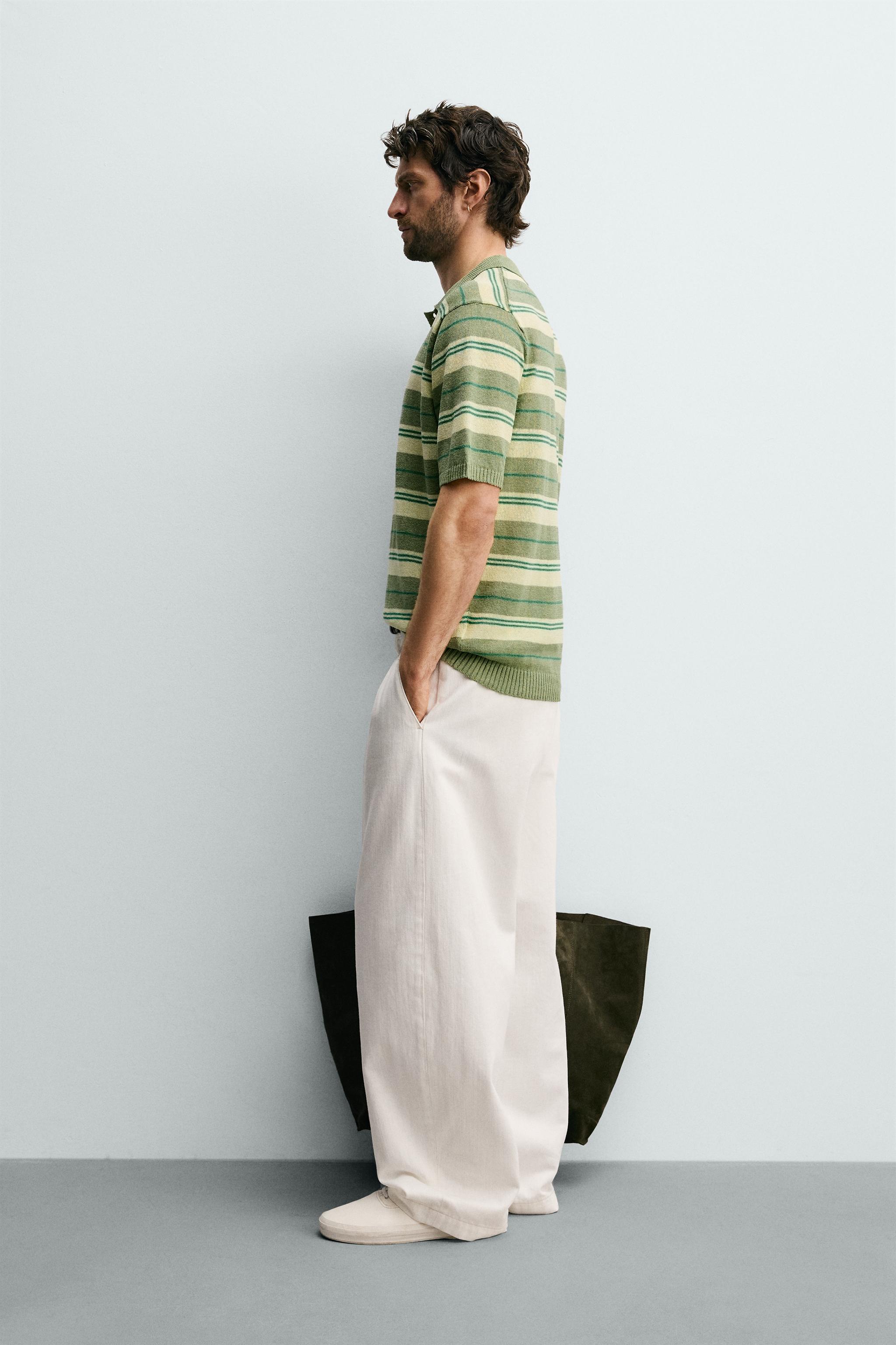 STRIPED JACQUARD KNIT POLO