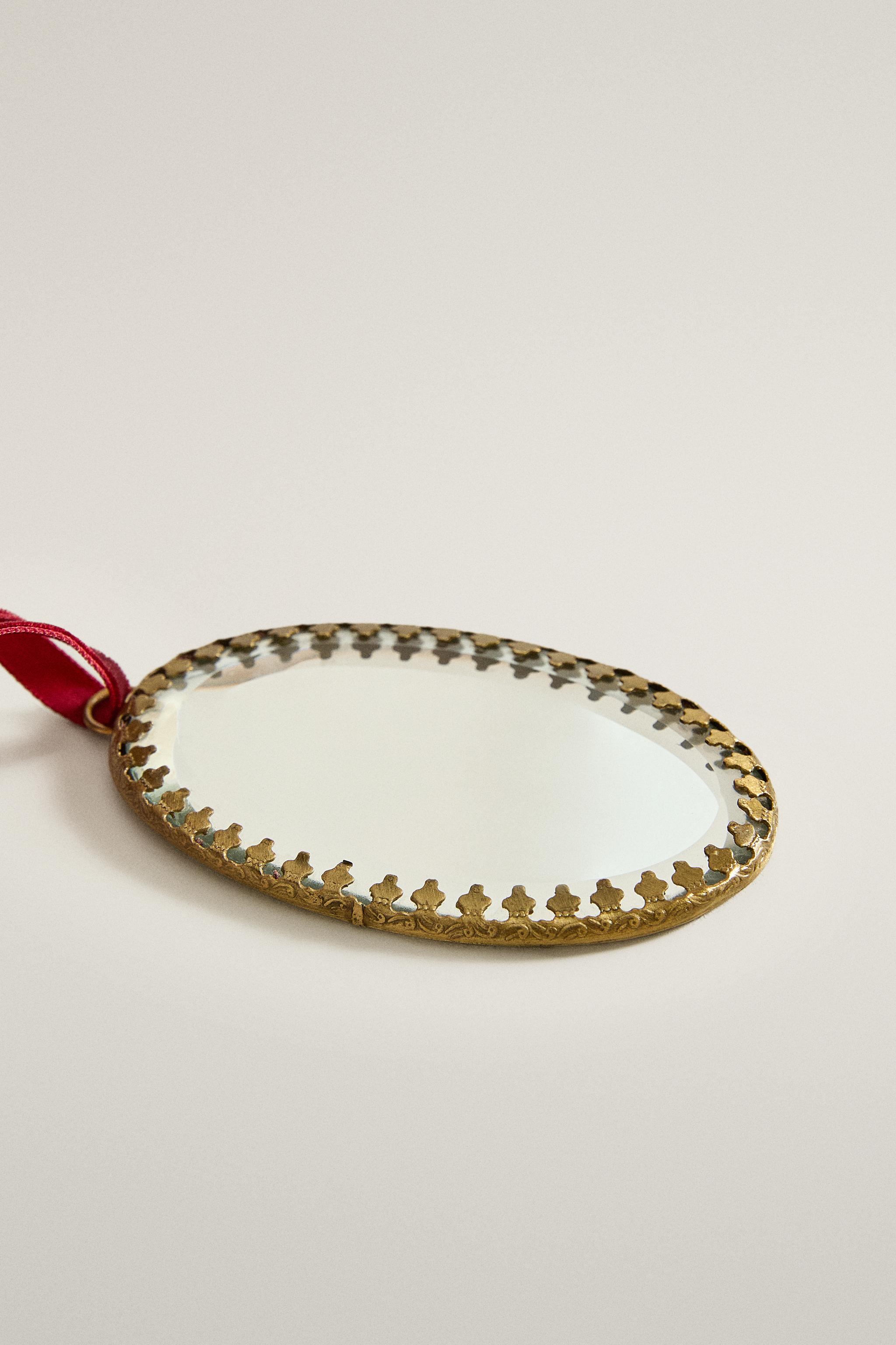 OVAL MIRRORED CHRISTMAS TREE DECORATION