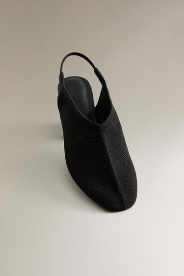 KNIT SLINGBACK BALLERINAS - Black by Zara