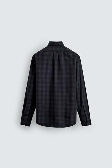 CHEMISE REGULAR FIT À CARREAUX - Vert / Bleu de Zara - Image 8