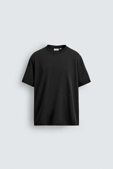 ORIGINS MEDIUM WEIGHT REGULAR FIT T-SHIRT - Black by Zara