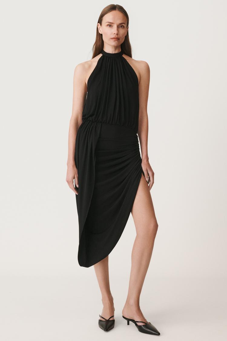 ASYMMETRIC HALTER DRESS 50TH ANNIVERSARY Black ZARA Georgia