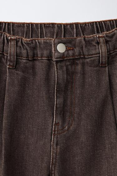 JEANS BALLOON EFFET DÉLAVÉ - Marron de Zara - Image 2