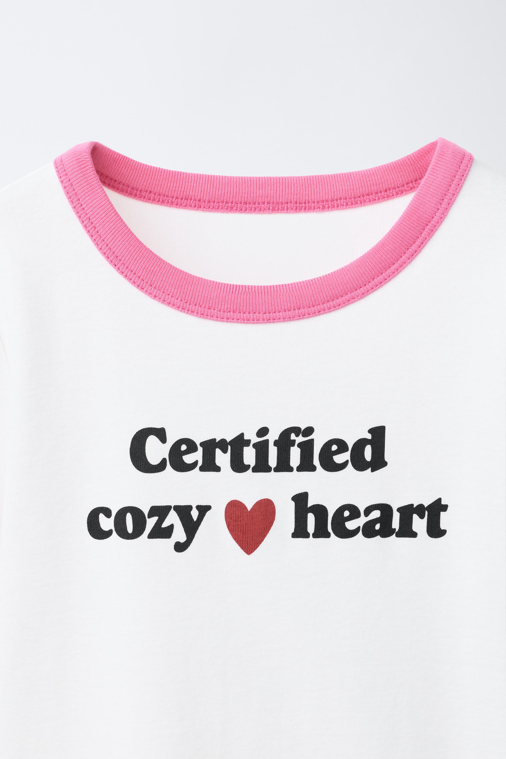 CONTRAST RIB TEXT T-SHIRT