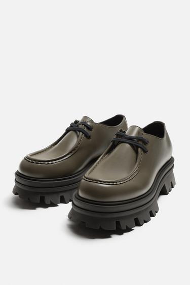 CHUNKY MOC TOE SHOES - Khaki Green by Zara - Image 4
