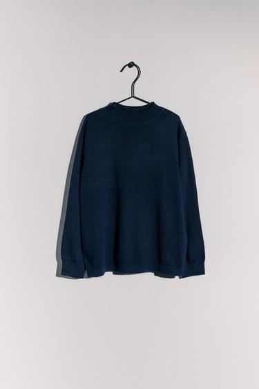 PULOVËR PERKINS ME THURJE TË HOLLË - blu marinari nga Zara