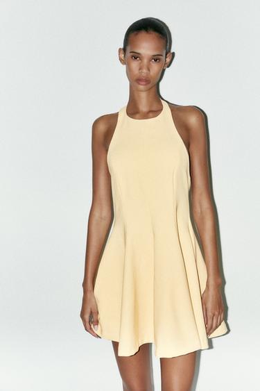 HALTER SHORT DRESS - Yellow by Zara