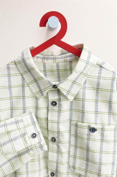 ZARA TIMELESS - CHECK SHIRT WITH POCKET - Ecru by Zara - Image 2