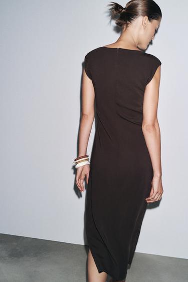 ZW COLLECTION FITTED DRESS - Dark brown by Zara - Image 3
