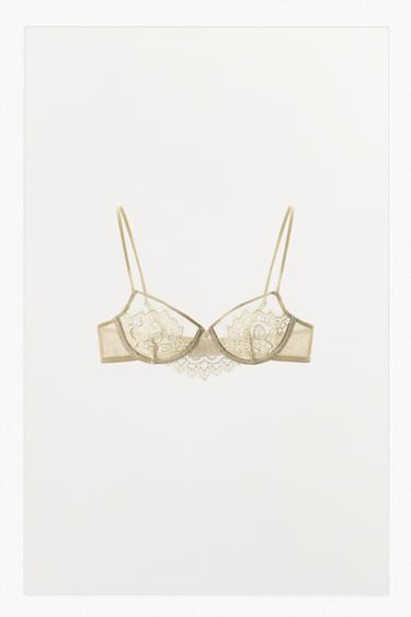 ברלט תחרה עם קשתות - בז' של Zara