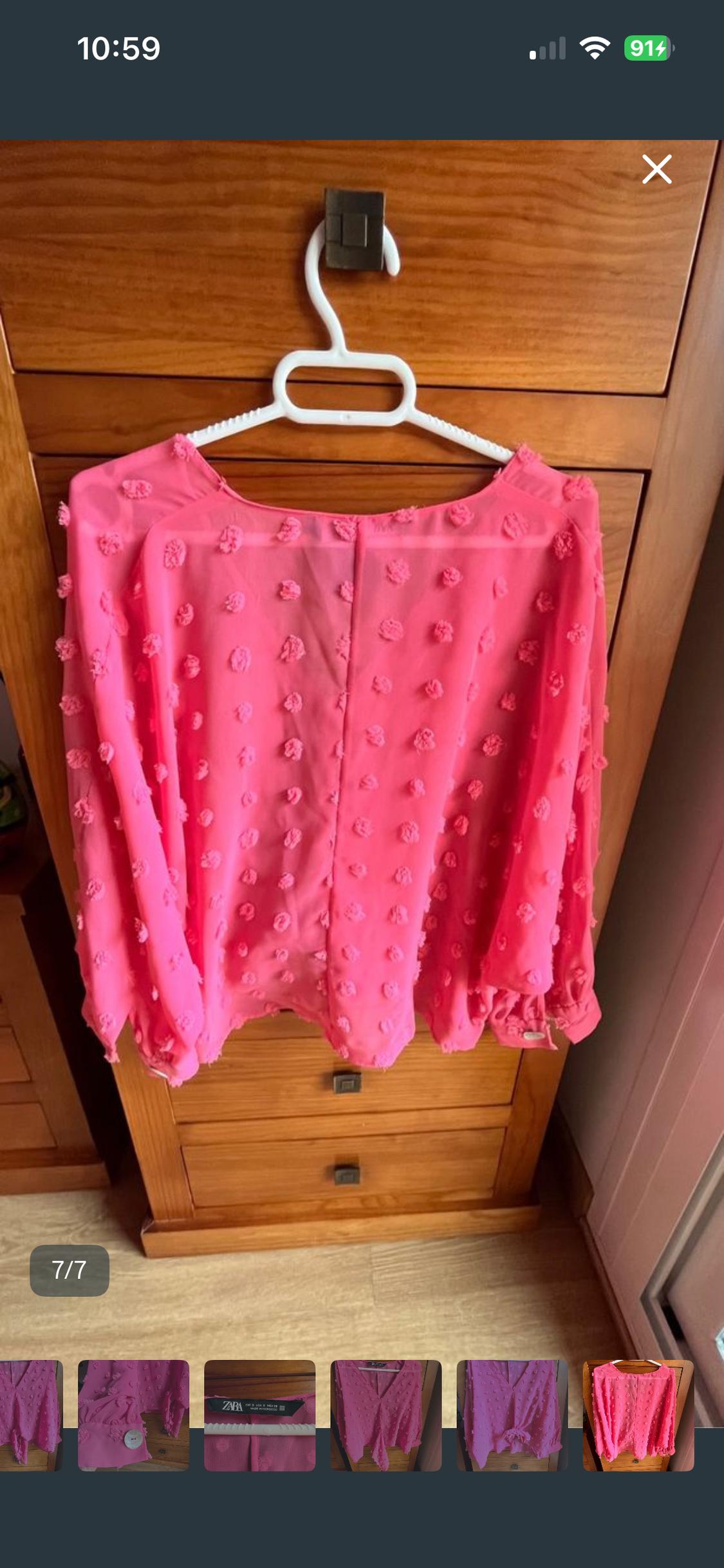 BLUSA CON DETALLE PARA HACER LAZO O NUDO DELANTERO - Image 2