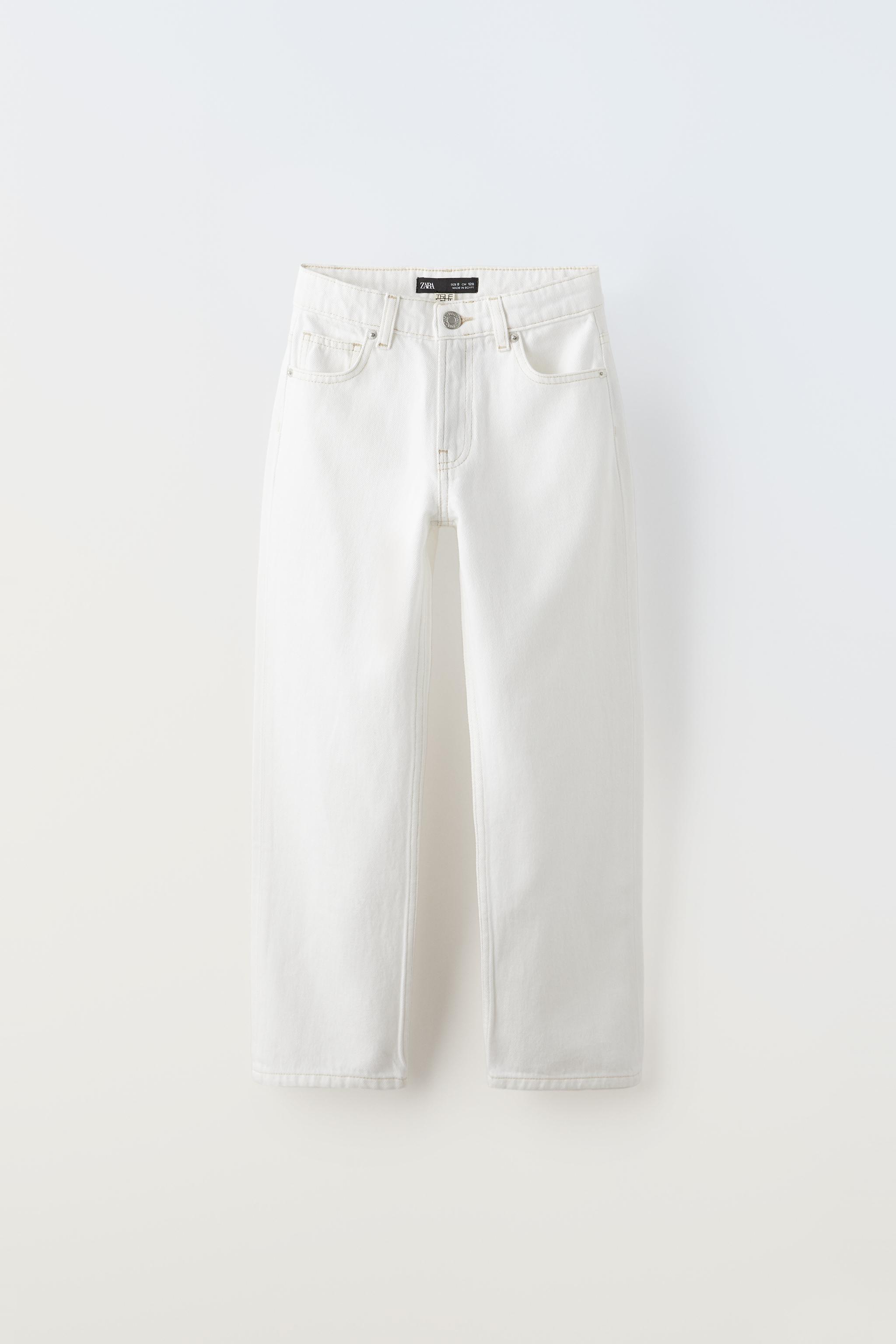 Zara white 2025 wide leg jeans