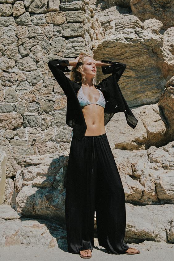 OVERSIZE GAUZE SHIRT WITH POCKET - Black by Zara - Image 0