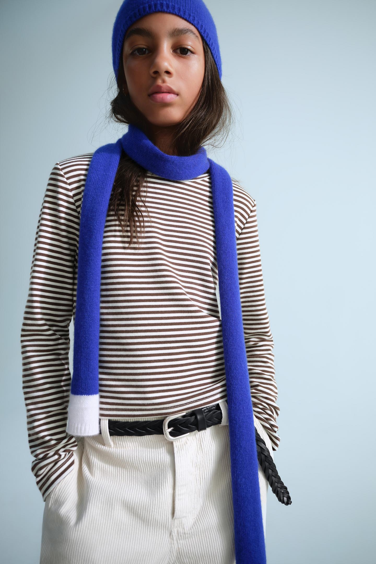 Детская футболка Zara 0FR. Paris X ZARA Striped Modal, цвет: Коричневый
