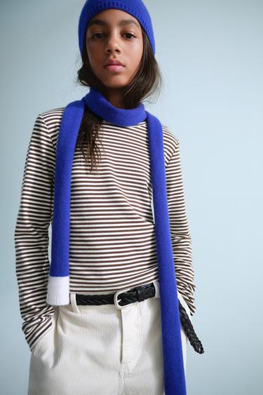0FR. PARIS X ZARA STRIPED MODAL T-SHIRT — Brown 2