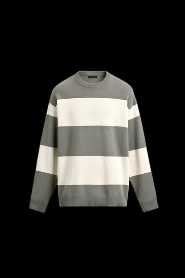 Zara SOFT TEXTURED JUMPER - striped