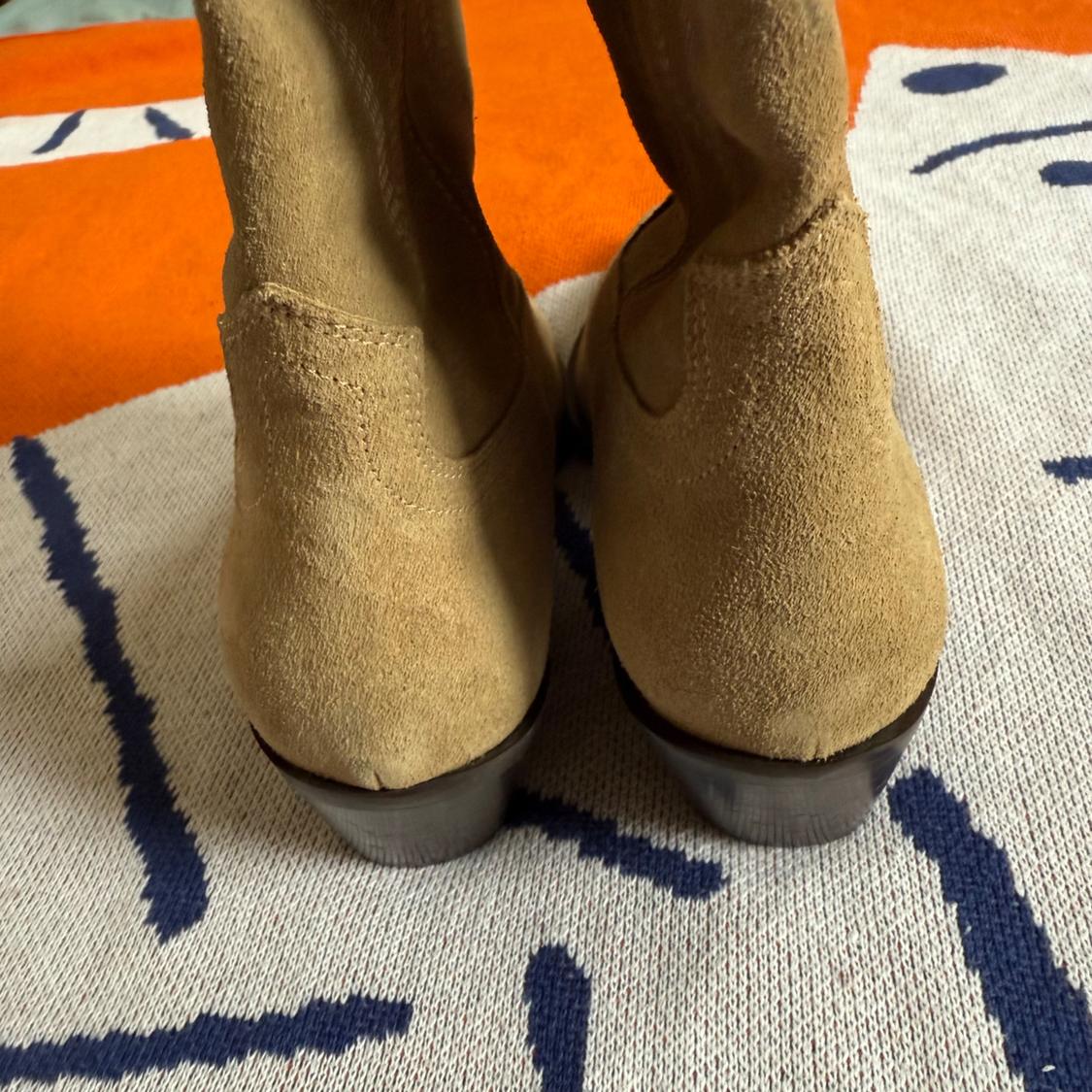 SPLIT LEATHER COWBOY TALL BOOTS SIZE 6.5 - Image 4