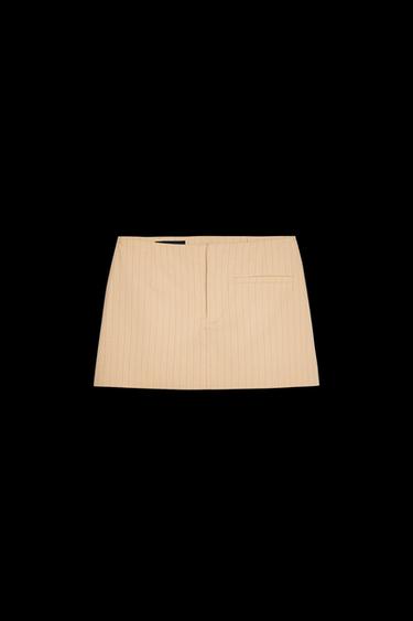 FALDA PANTALÓN RAYA DIPLOMÁTICA - Arena / Negro de Zara - Imagen 0