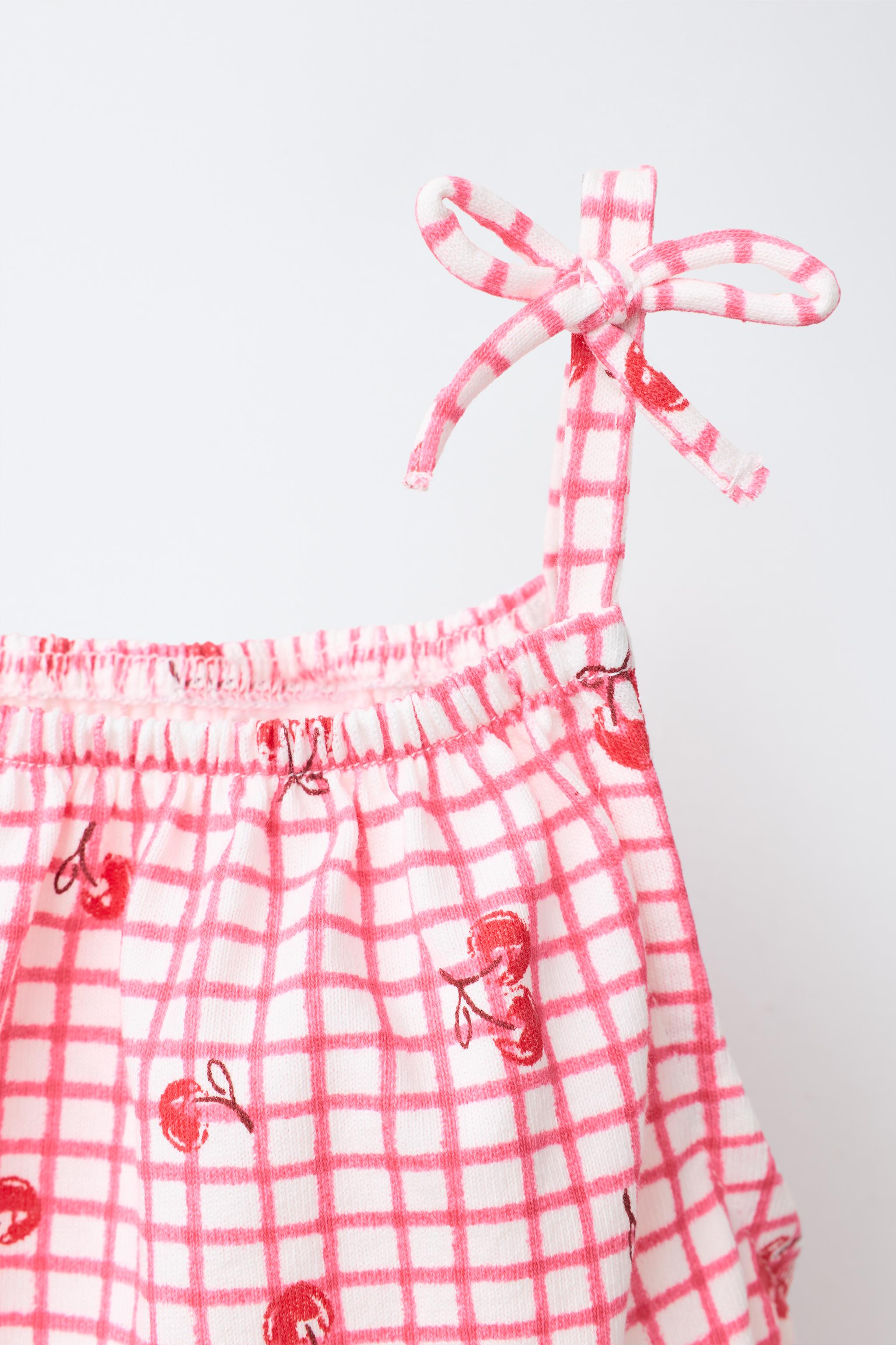 Детские комбинезоны Zara PLAID AND CHERRY ROMPER — фото 4