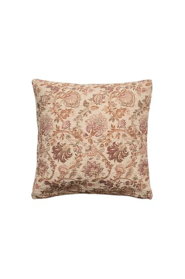 CAPA DE ALMOFADA COM ESTAMPADO DE FLORES - Bege-claro da Zara