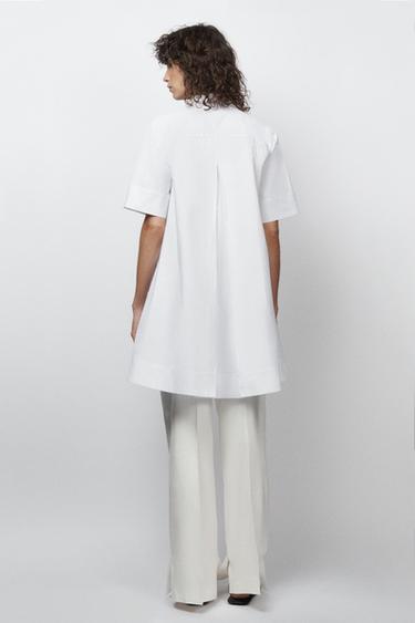 ZW COLLECTION SHORT SLEEVE SHIRT DRESS - White by Zara - Image 2