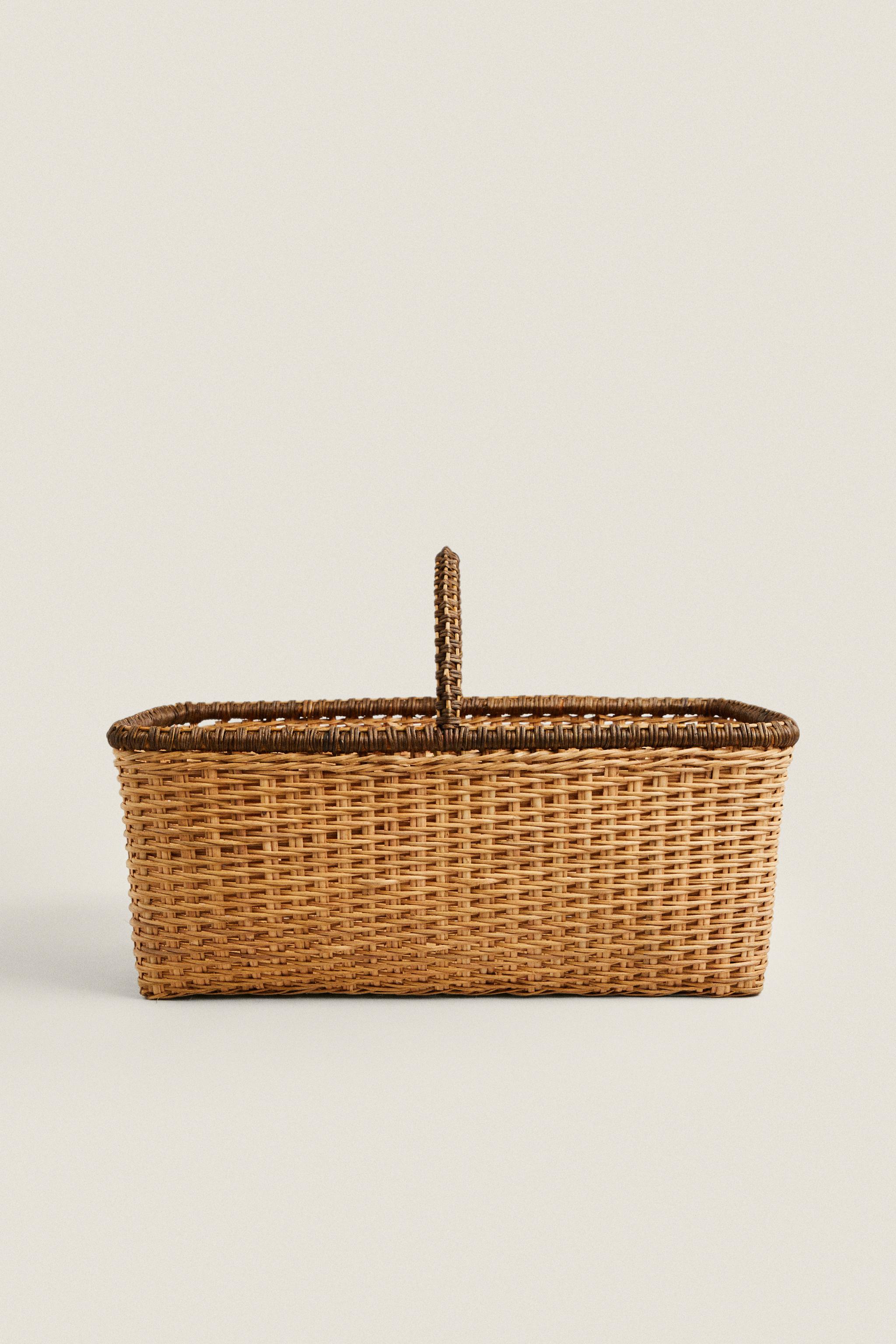 LARGE CHUNKY RATTAN BASKET - Brown