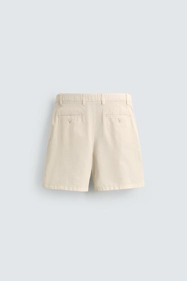 SHORT REGULAR FIT AVEC PLIS - Blanc cassé de Zara - Image 7