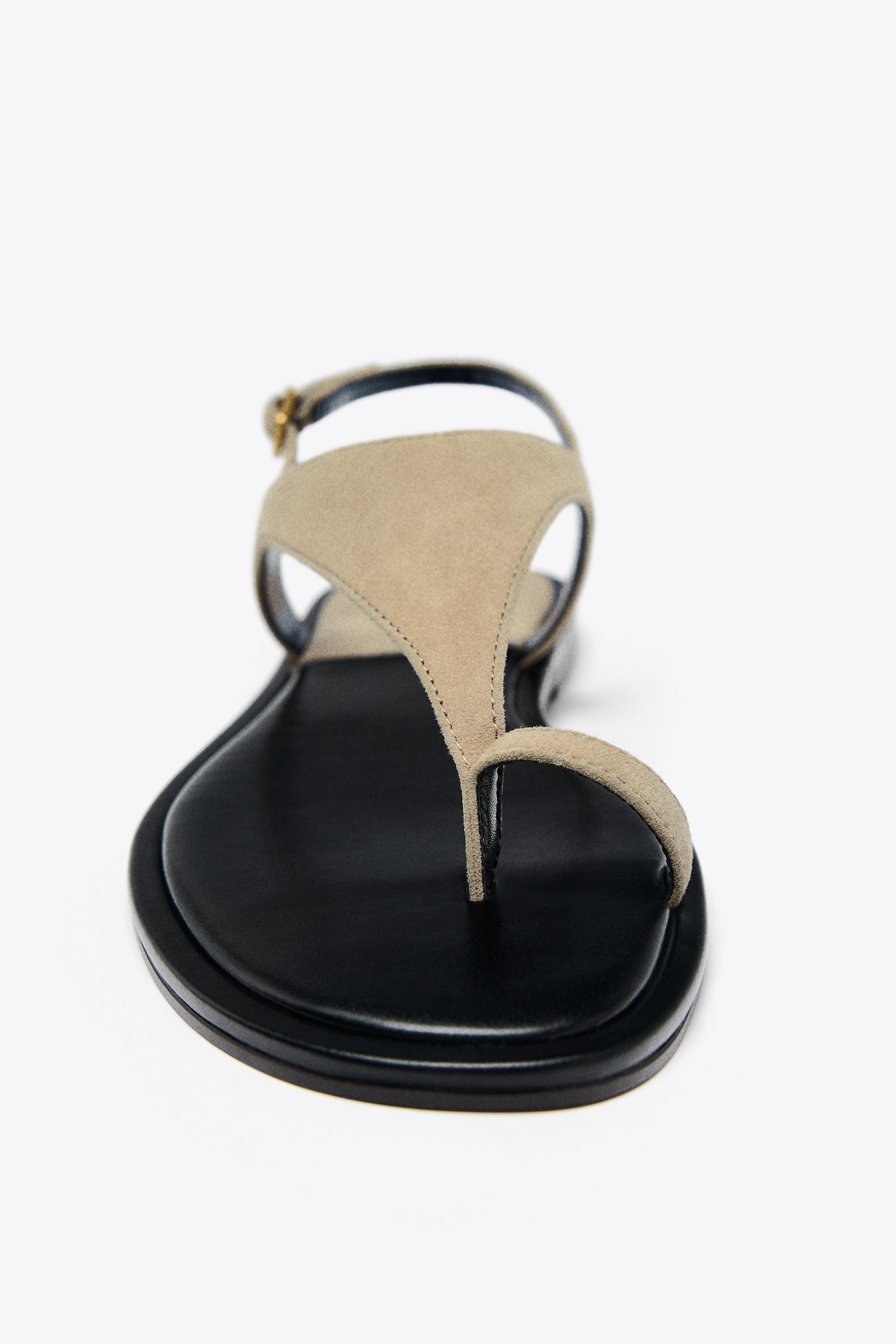 ZARA スエード トングサンダル 1600/510 スエード トングサンダル - トープグレー | ZARA Japan / 日本