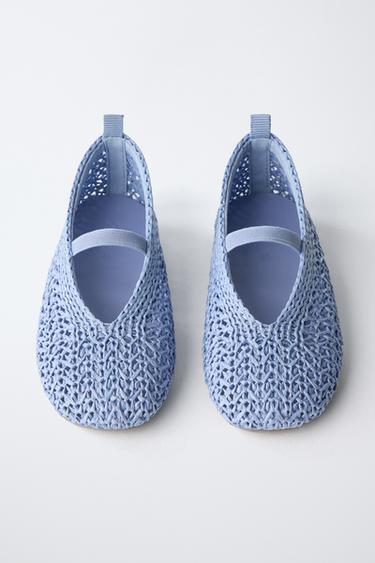 BALLERINES TRESSÉES - Bleu de Zara - Image 3
