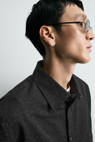GEOMETRIC JACQUARD SHIRT - Black by Zara - Image 5